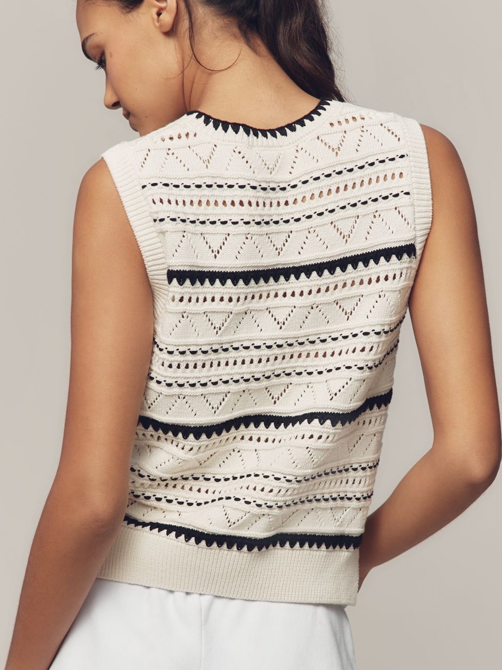 VARLEY ATHENA POINTELLE KNIT SWEATER VEST TOP SIZE S MSRP NWT - Picture 2 of 6